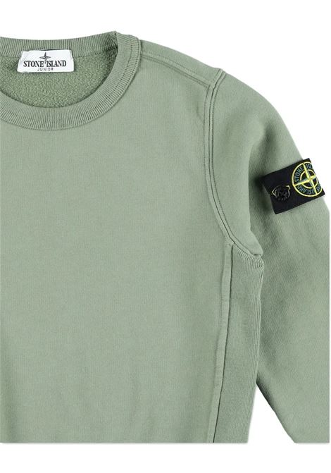 Felpa Girocollo In Pile di Cotone Malfile' Verde STONE ISLAND JUNIOR | S16-6100001 S0A20V0055